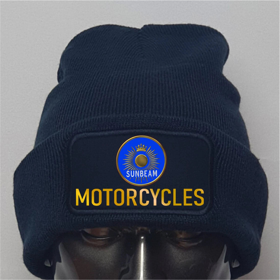 Retro Vintage English Sunbeam Motorcycle knitted Premium Quality Beanie Hat