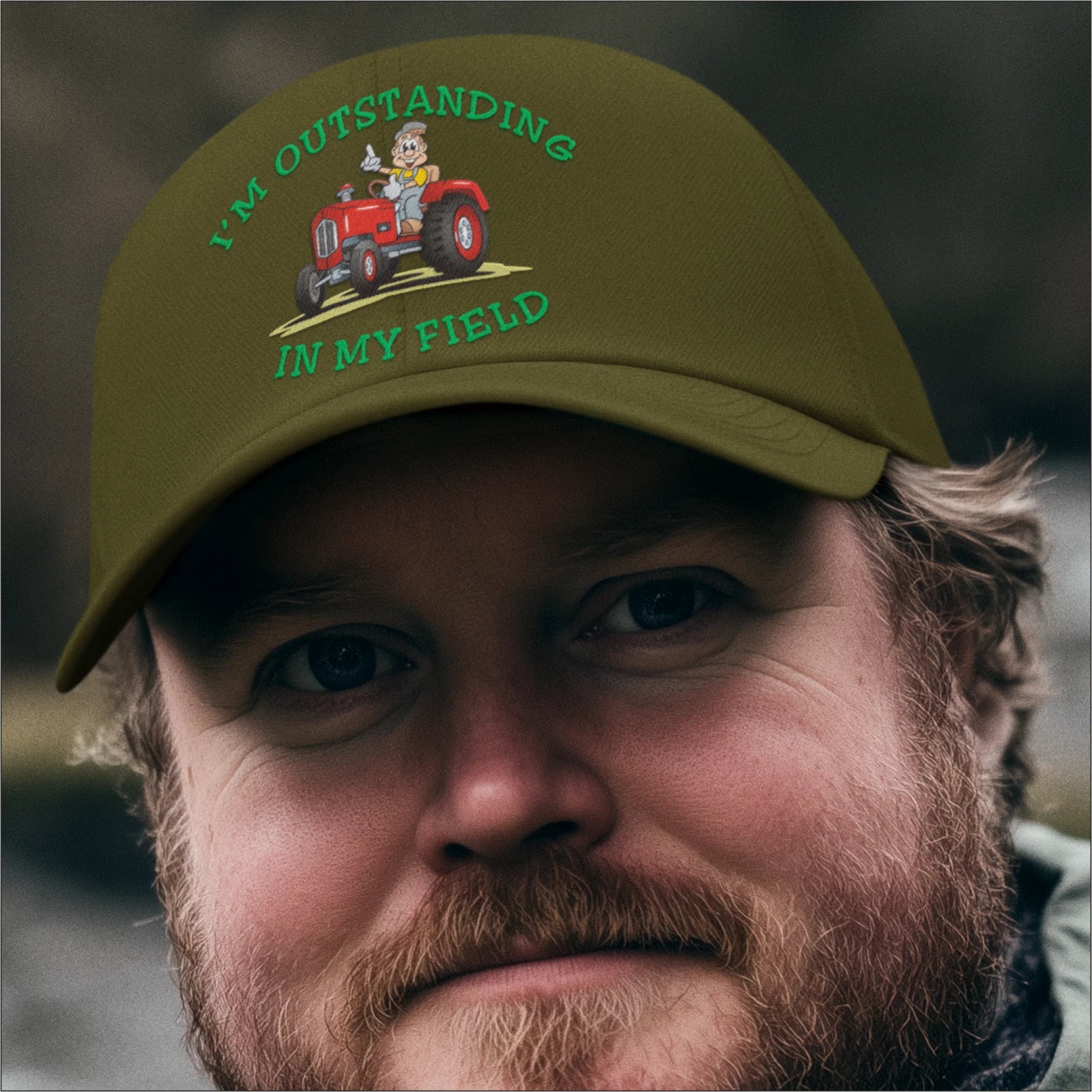 Tractor Driver Funny Humour Image Outstanding in my Field Quality Baseball Cap