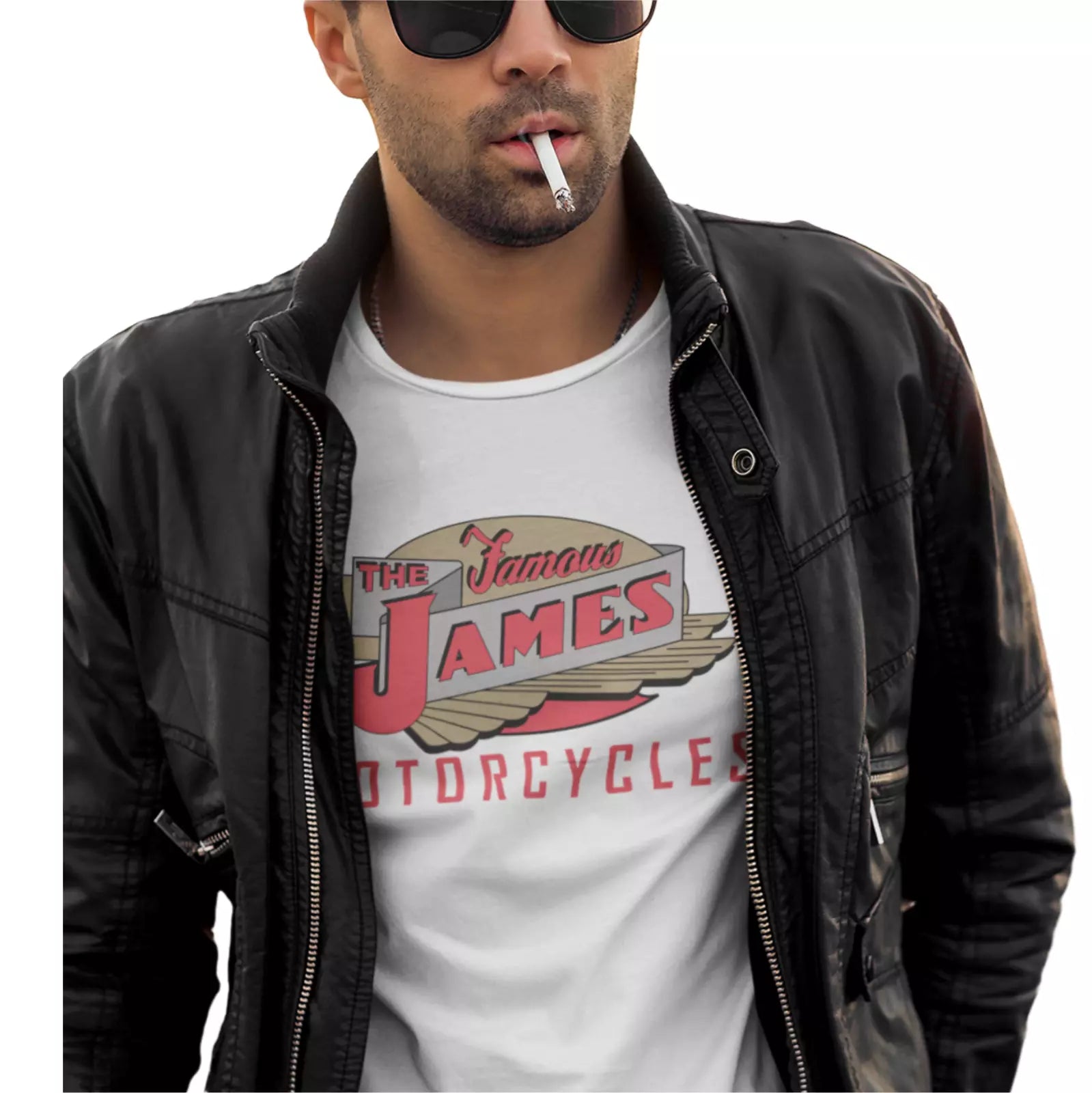 Retro Vintage English Classic James Motorcycle Logo Biker PREMIUM T-shirt