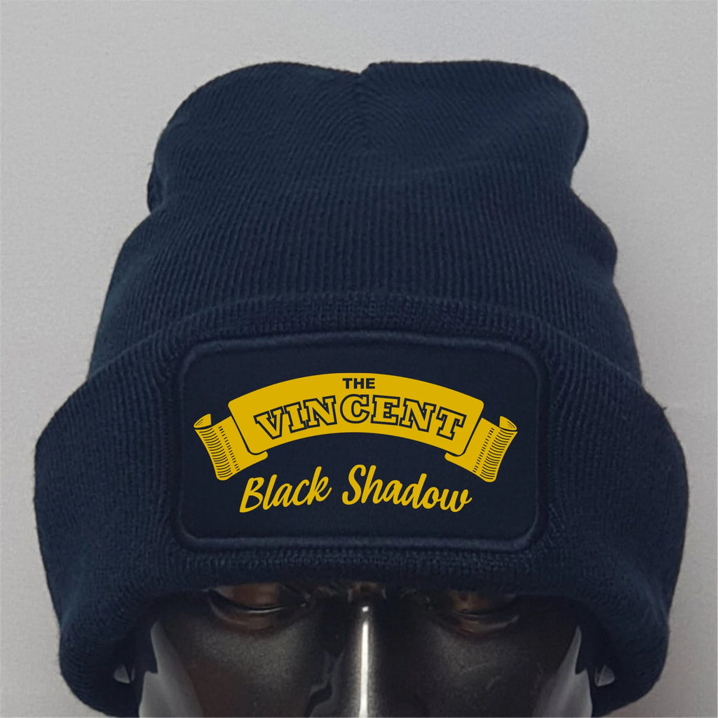 Retro  English Marque Vincent Black Shadow Logo Motorcycle Biker Beanie Hat
