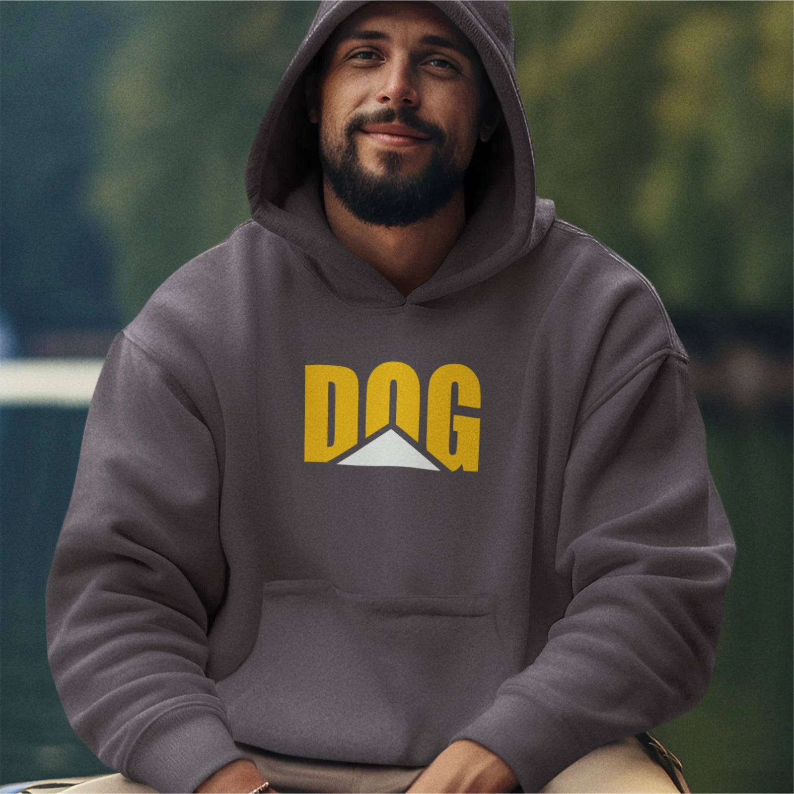 Funny Humorous CAT - DOG Heavy Plant Equipment Parody Premium Hooded Sweatshirt