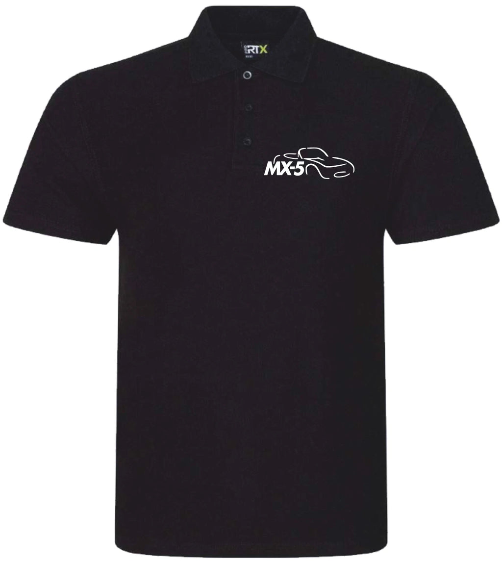 Customisable MX5 Sports Car Logo Premium Quality Poloshirt Sizes XS-4XL
