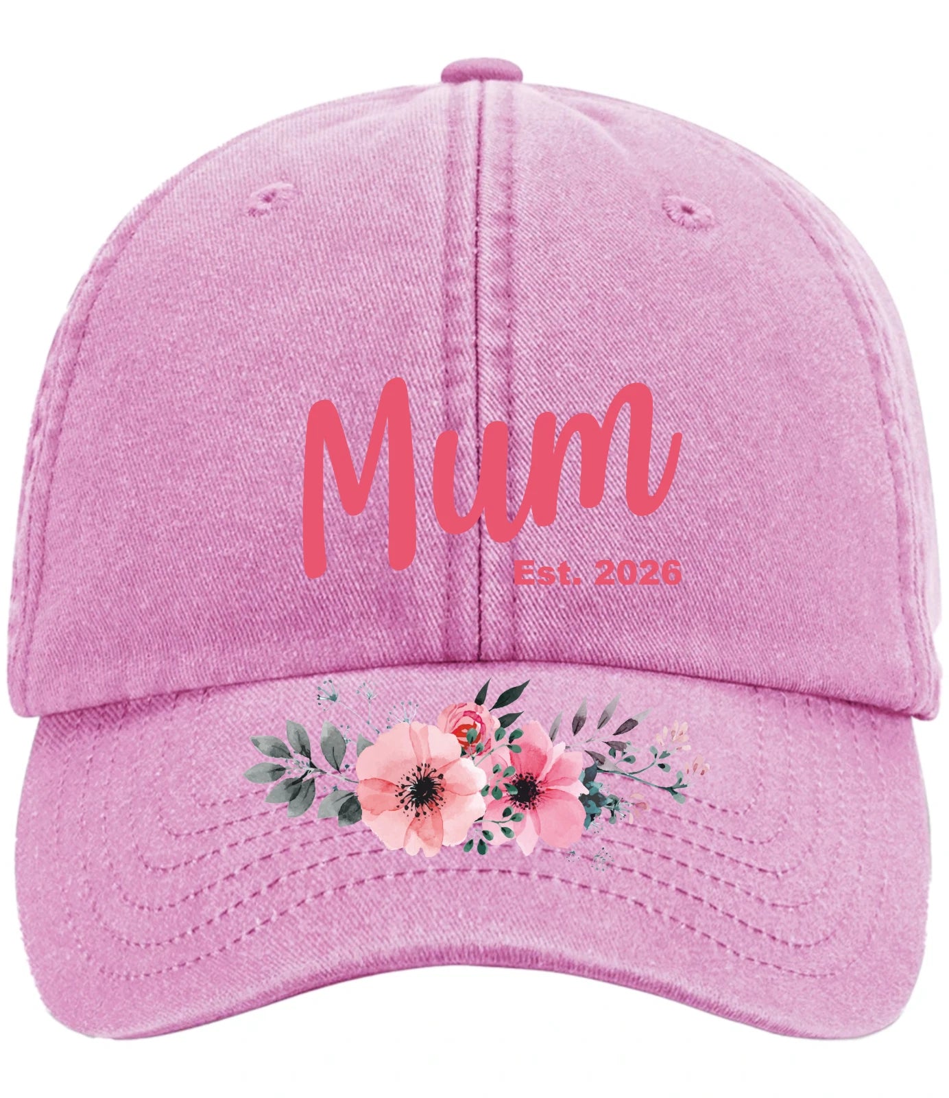 New Mum / Grandma / Gran / Auntie / Est: 2026 Vintage Low Profile Baseball Cap