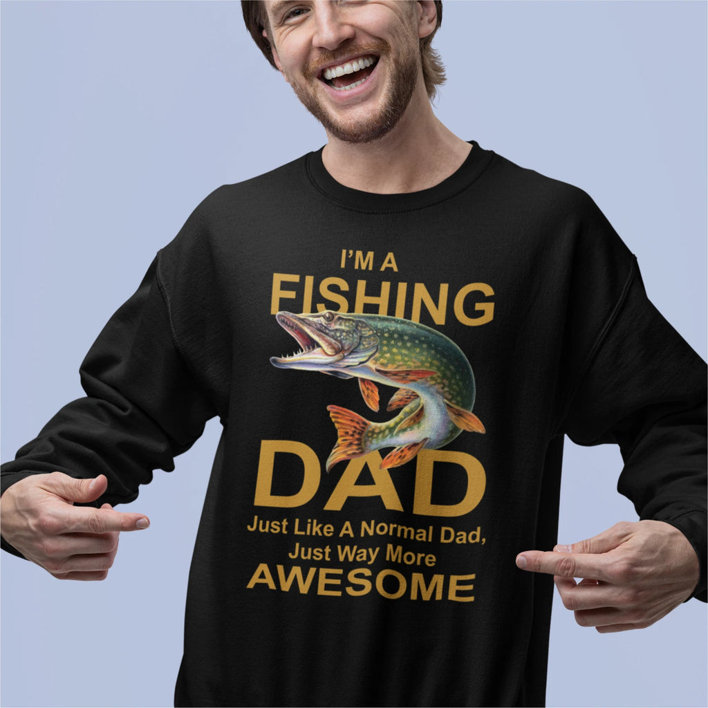 Funny Humorous Fishing Angling 'Awesome Fishing Dad' Premium Quality Sweatshirt