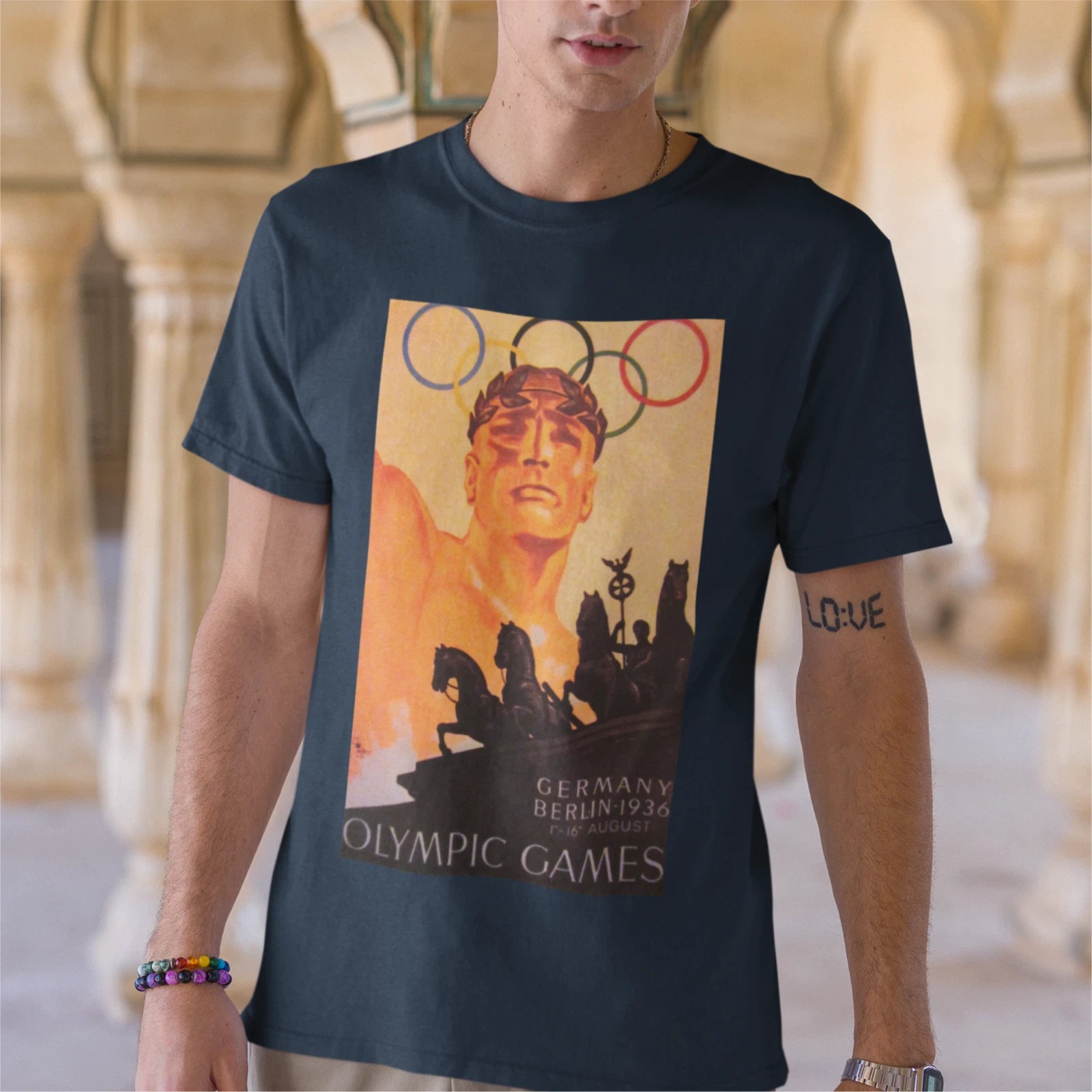 1936 Berlin Olympic Games Poster Premium T-shirt