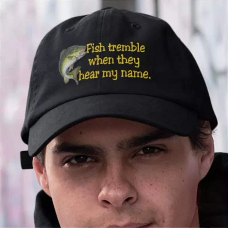 Humorous Funny Fishing Angling Unisex Fish Tremble  Premium Quality Baseball Cap