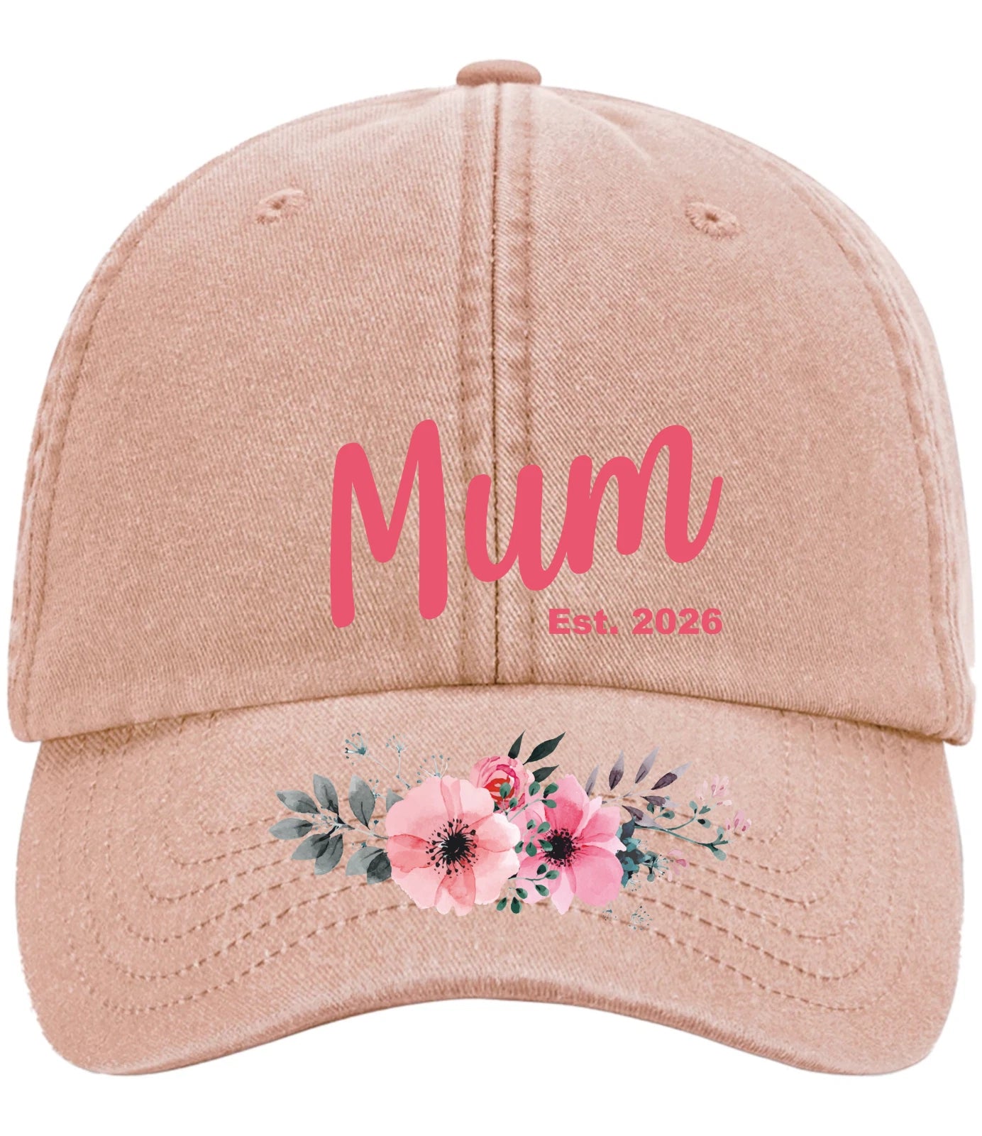 New Mum / Grandma / Gran / Auntie / Est: 2026 Vintage Low Profile Baseball Cap