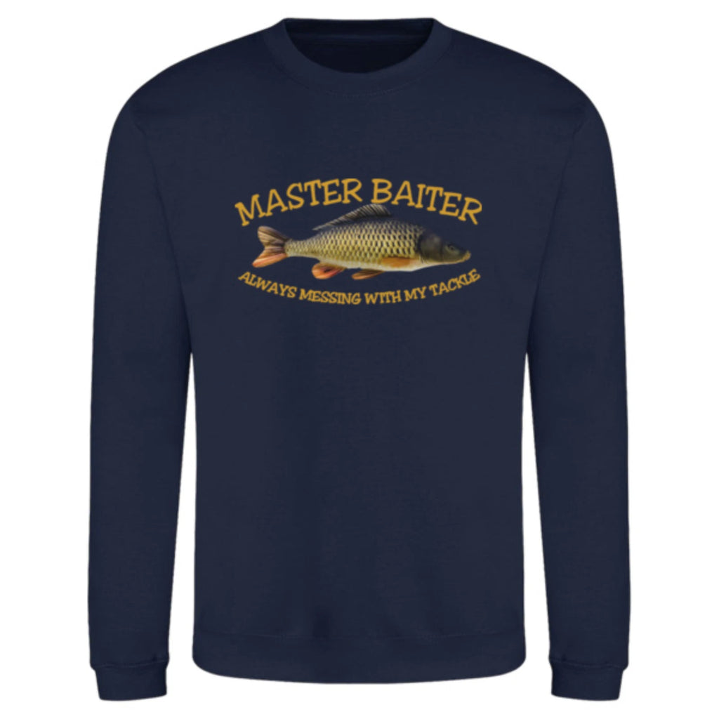 Funny Humorous Fishing Angling Master Baiter Text Premium Quality Sweatshirt