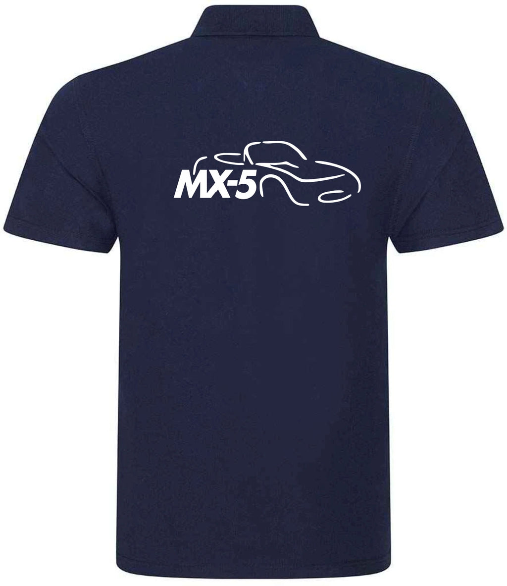 Customisable MX5 Sports Car Logo Premium Quality Poloshirt Sizes XS-4XL