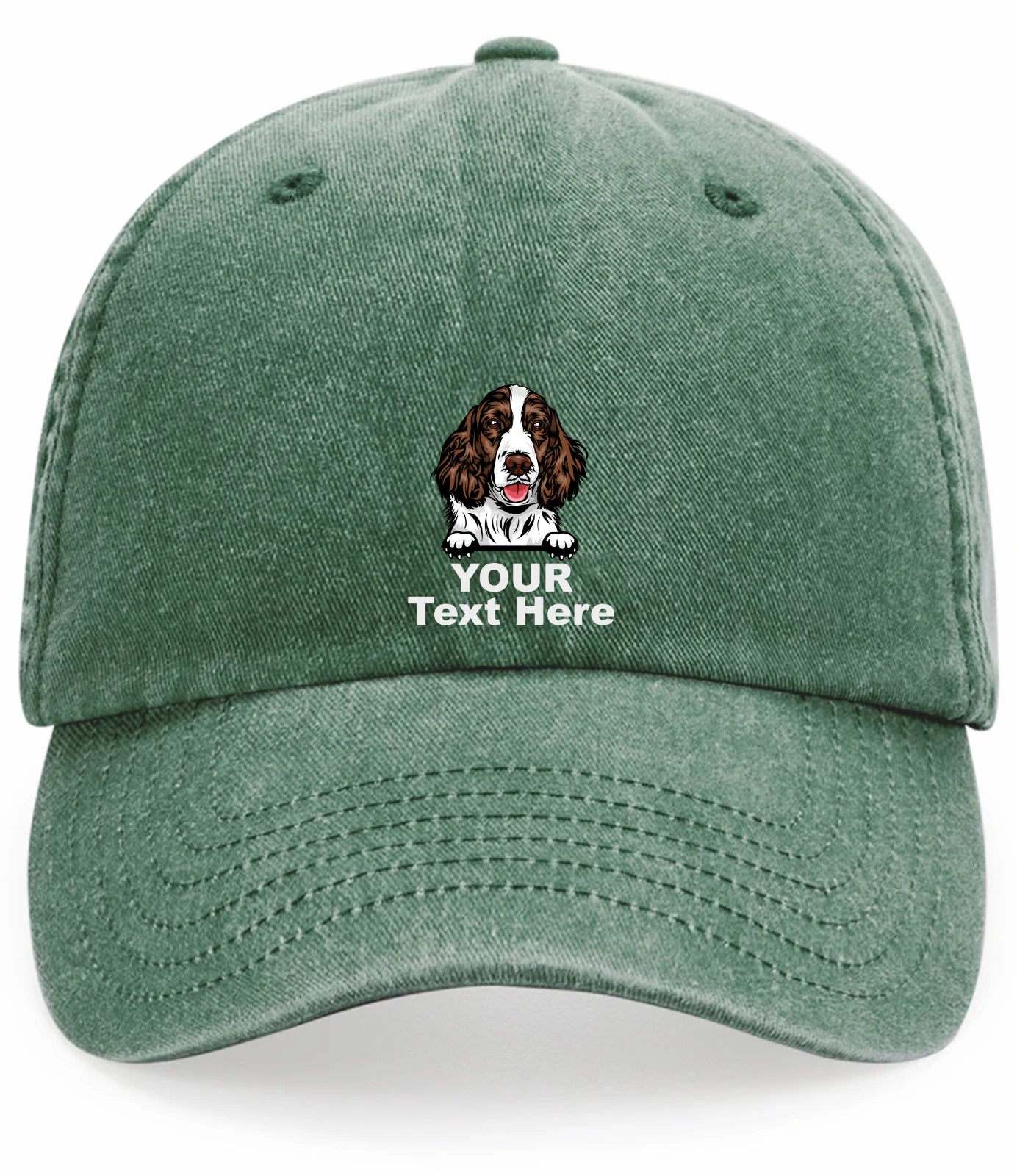 Custom Decorated Springer Spaniel Image Vintage Low Profile Baseball Cap