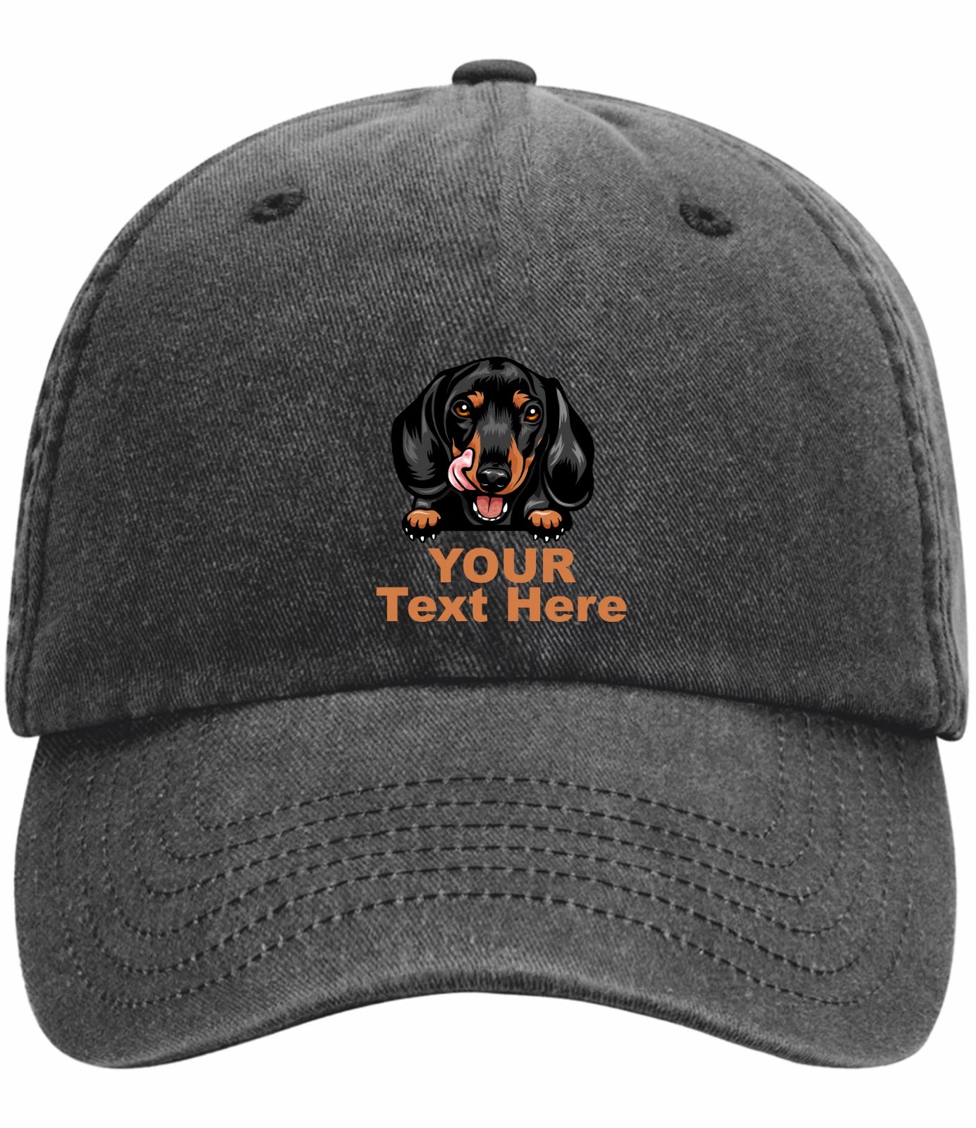Custom Decorated Dachshund Image Vintage Low Profile Baseball Cap