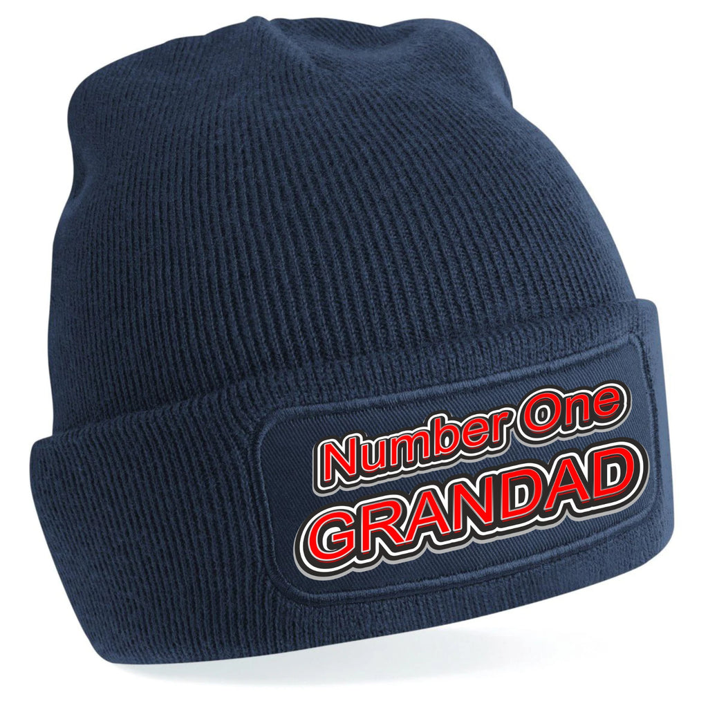Number One Grandad text original warm beanie knitted Premium Quality Beanie Gift