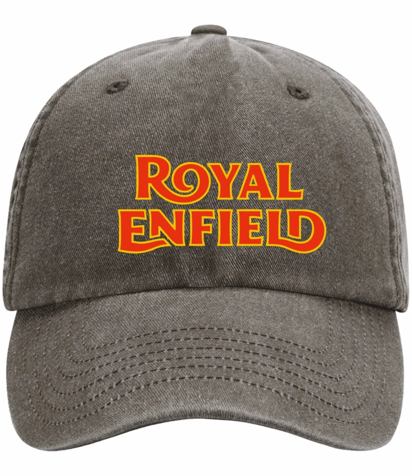 Retro Classic Royal Enfield Motorcycle Logo Relaxed 5 Panel Vintage Baseball Cap