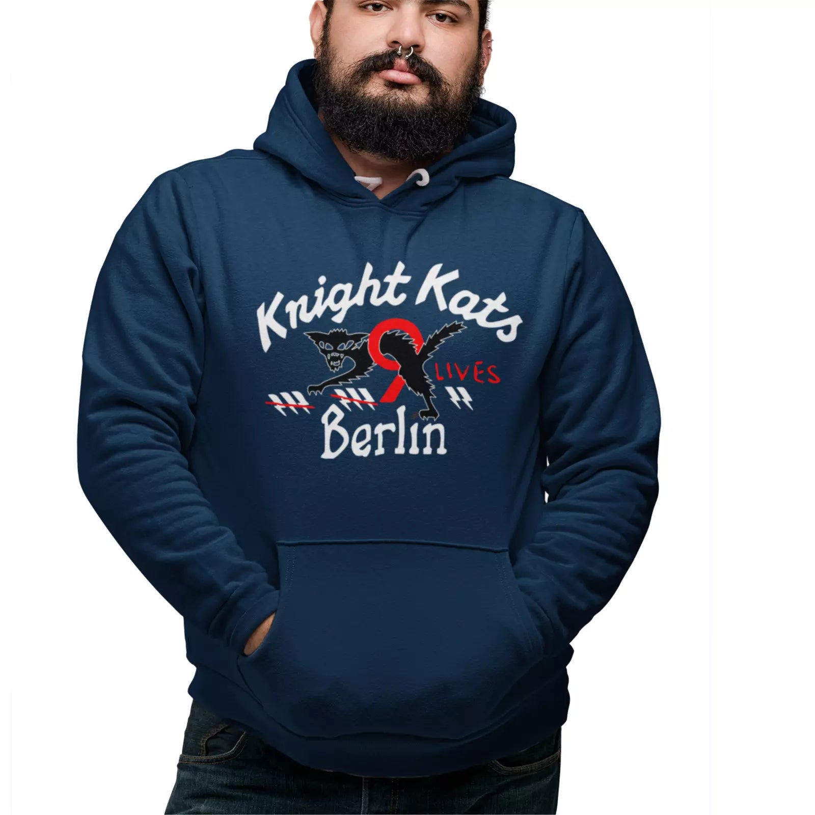 Vintage WW2 German  Knight Kats Motorcycle Biker Club Premium Hooded Sweatshirt