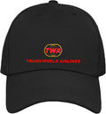 Black cap with Trans-World Airlines logo on a white background