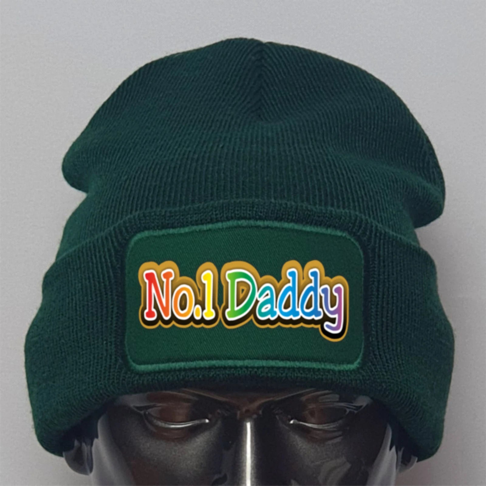 Number One  Daddy text original warm beanie knitted Premium Quality Beanie Gift
