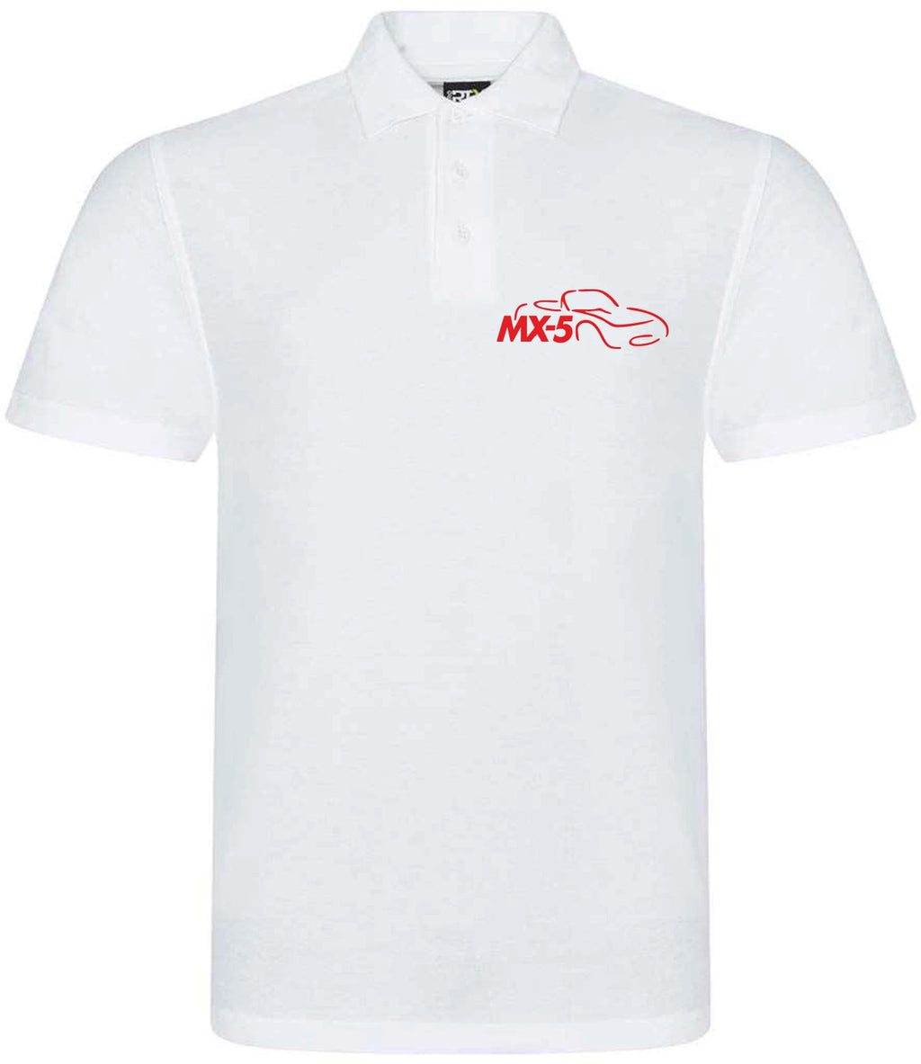 Customisable MX5 Sports Car Logo Premium Quality Poloshirt Sizes XS-4XL