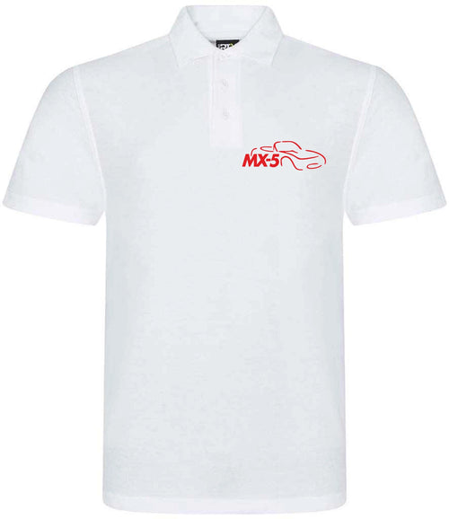 Customisable MX5 Sports Car Logo Premium Quality Poloshirt Sizes XS-4XL