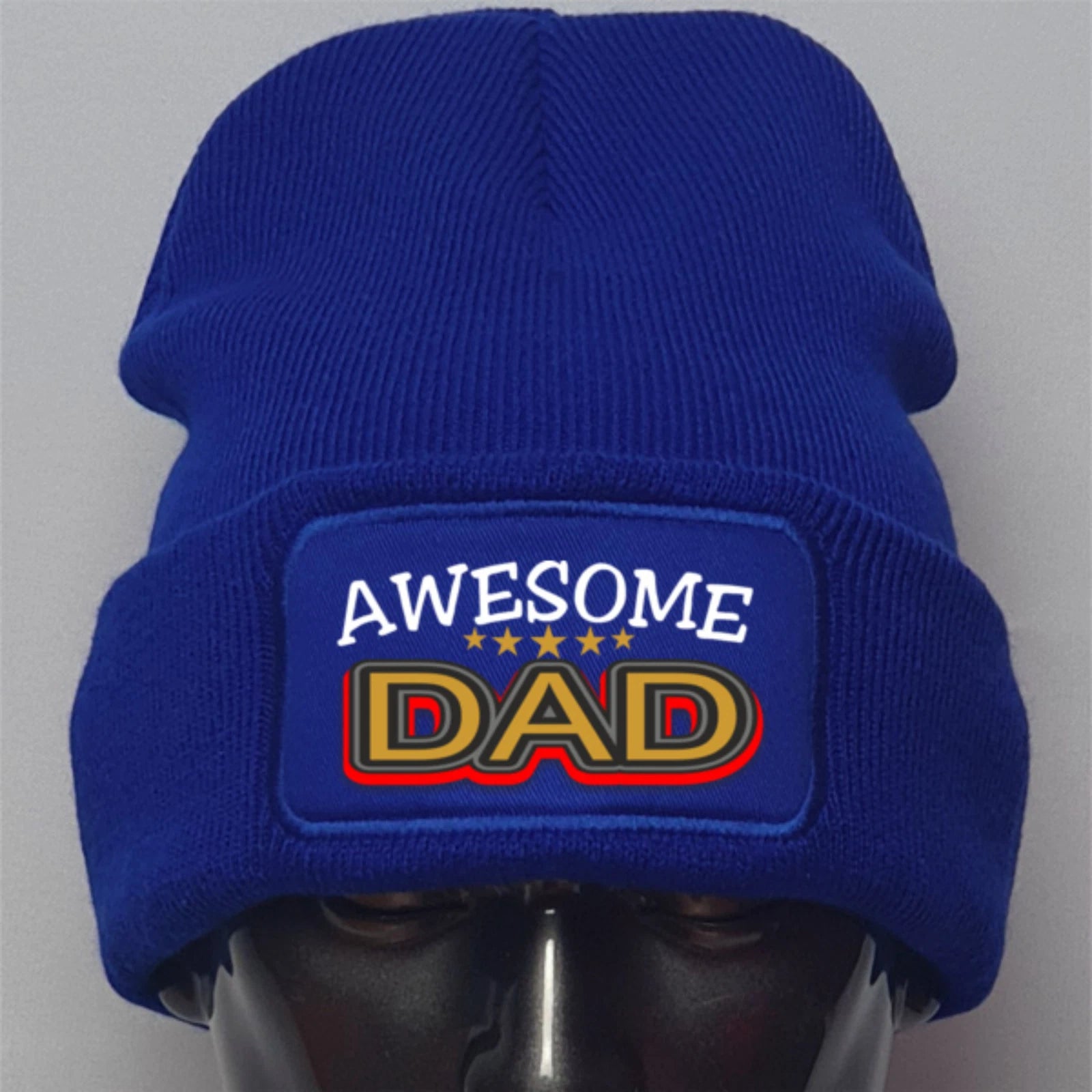 Awesom Dad text original warm beanie knitted Premium Quality Beanie Gift