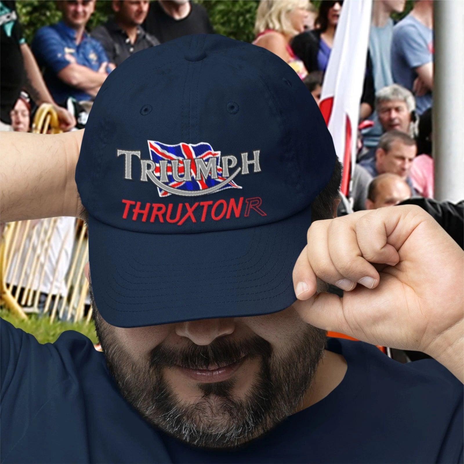 Retro Classic Triumph Thruxton R Motorcycle Logo Biker Baseball Cap