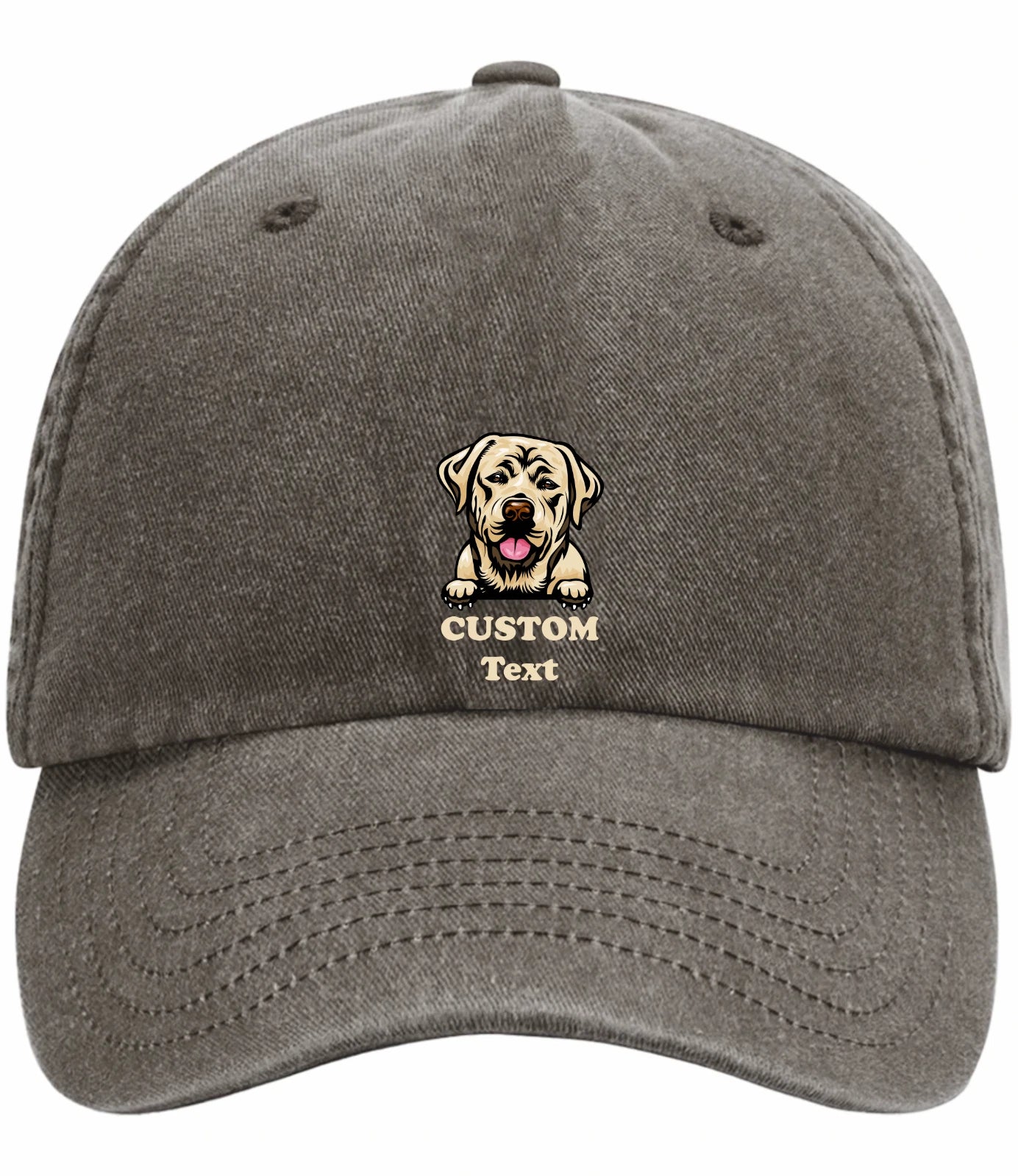 Custom Hand Painted Canine Labrador Image Vintage Low Profile Baseball Cap