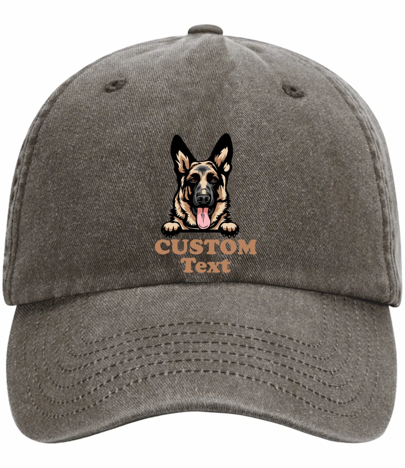 Custom Decorated Hand Painted Canine Image Vintage Low Profile Baseball Cap