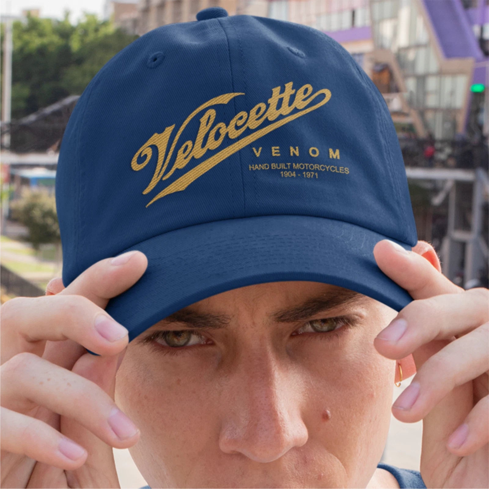 Retro Vintage Classic Velocette Venom Motorcycle Logo Biker Quality Baseball Cap