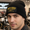 Signature Apparel - retro-vintage-moto-guzzi-flying-eagle-gold-effect-logo-motorcycle-biker-beanie