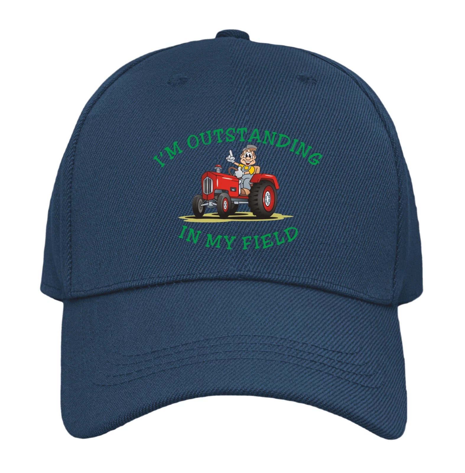 Tractor Driver Funny Humour Image Outstanding in my Field Quality Baseball Cap