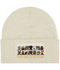 Funny I Want All The Dogs illustration and text knitted Premium Quality Beanie
