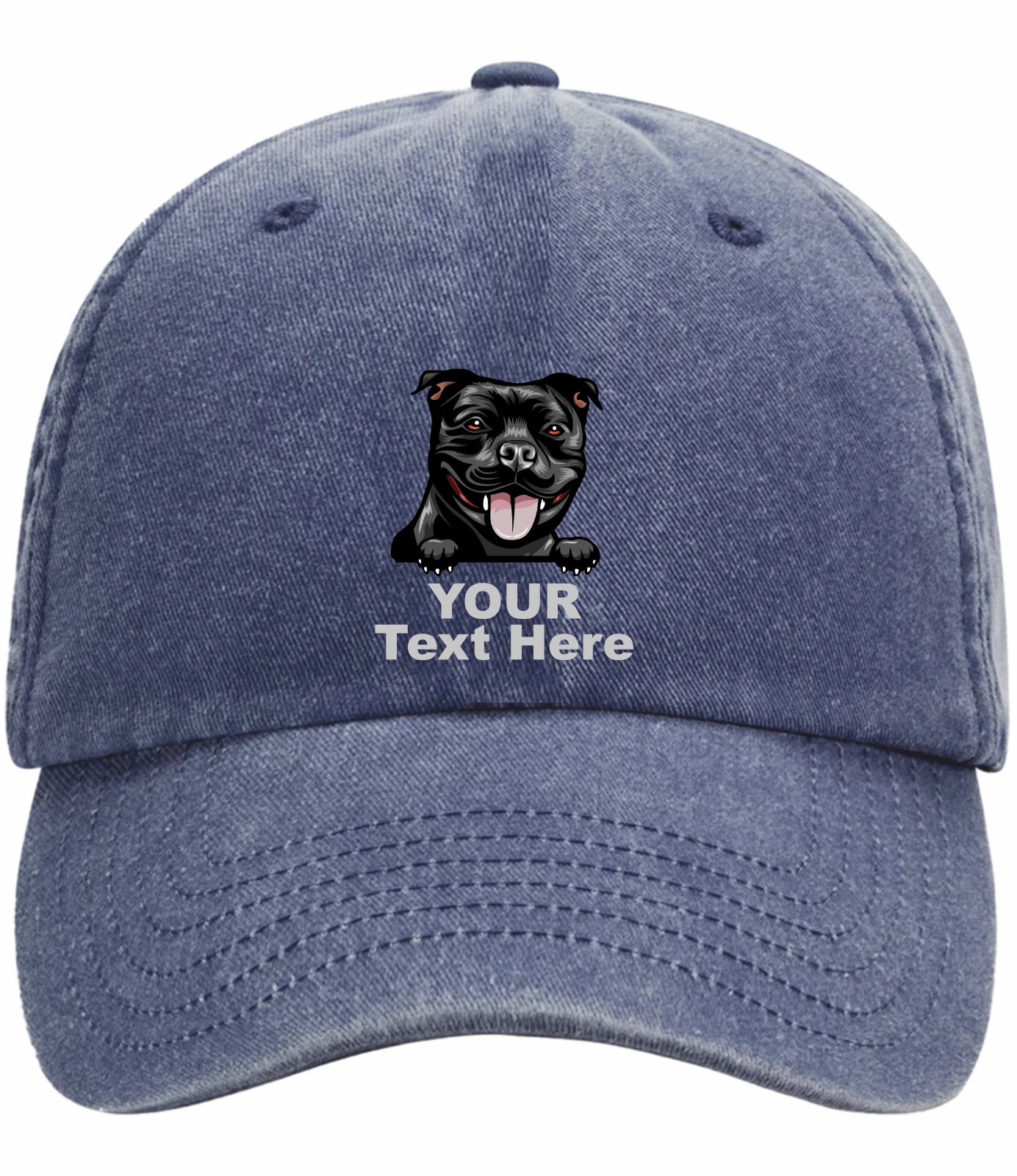 Custom Decorated Staffie Image Vintage Low Profile Baseball Cap