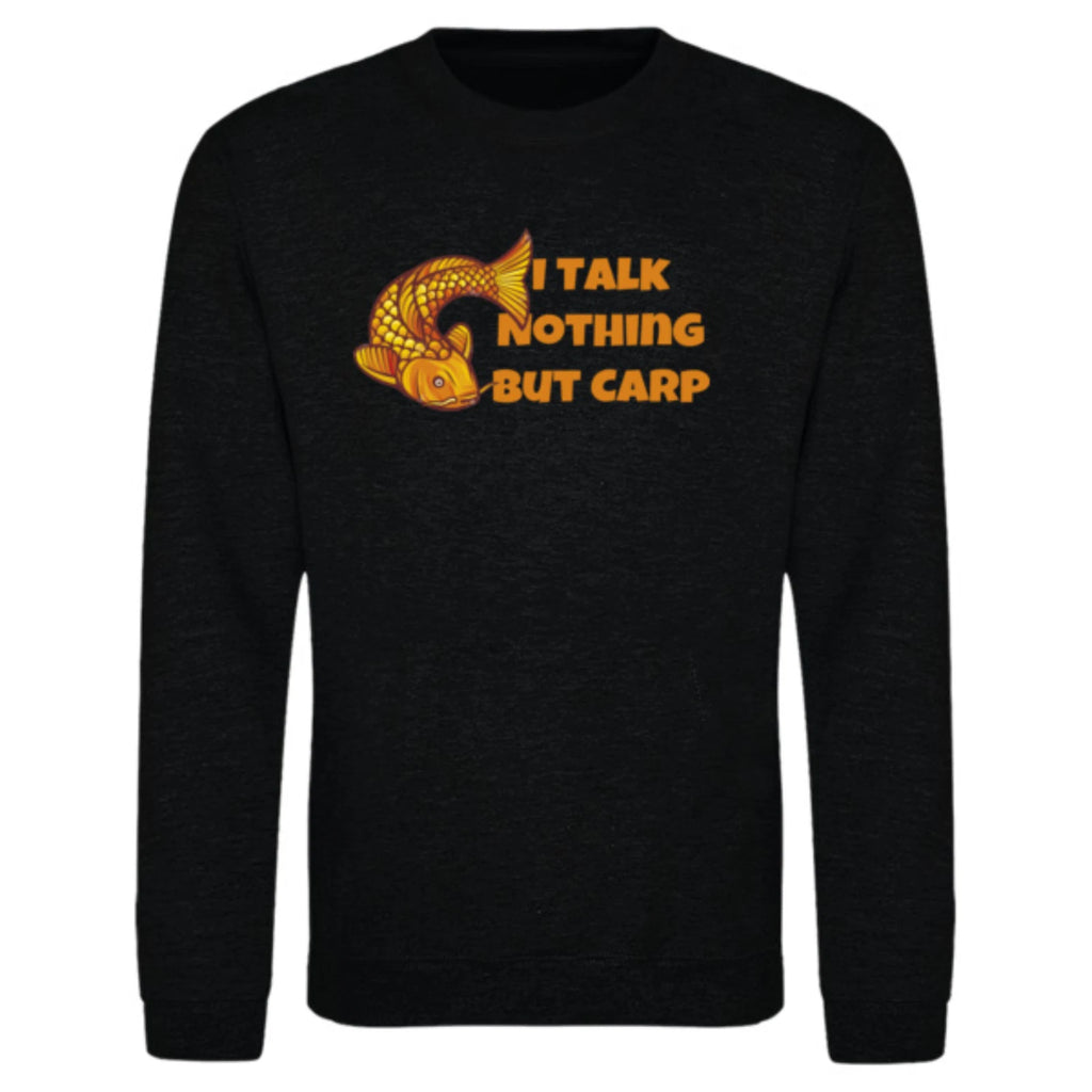 Funny Humorous Fishing Angling 'I Talk Carp' Text Premium Quality Sweatshirt