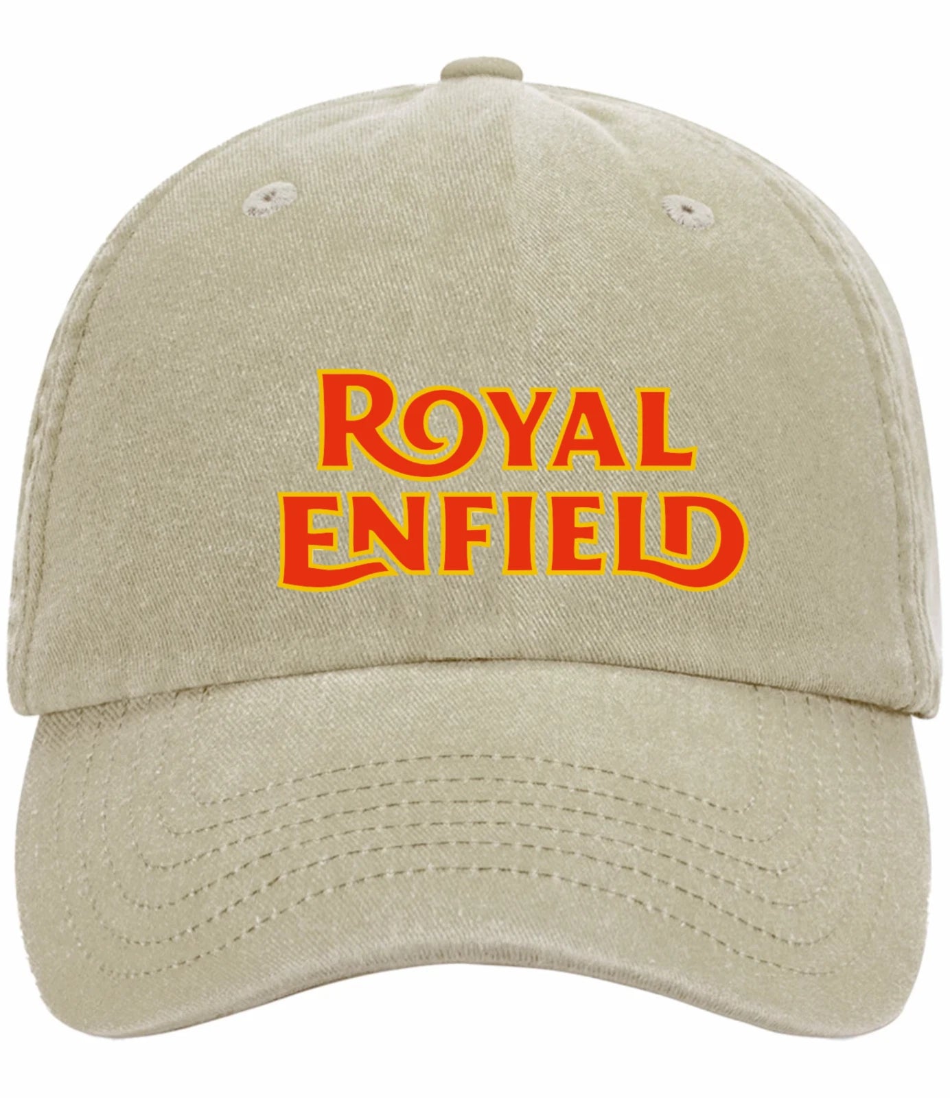 Retro Classic Royal Enfield Motorcycle Logo Relaxed 5 Panel Vintage Baseball Cap