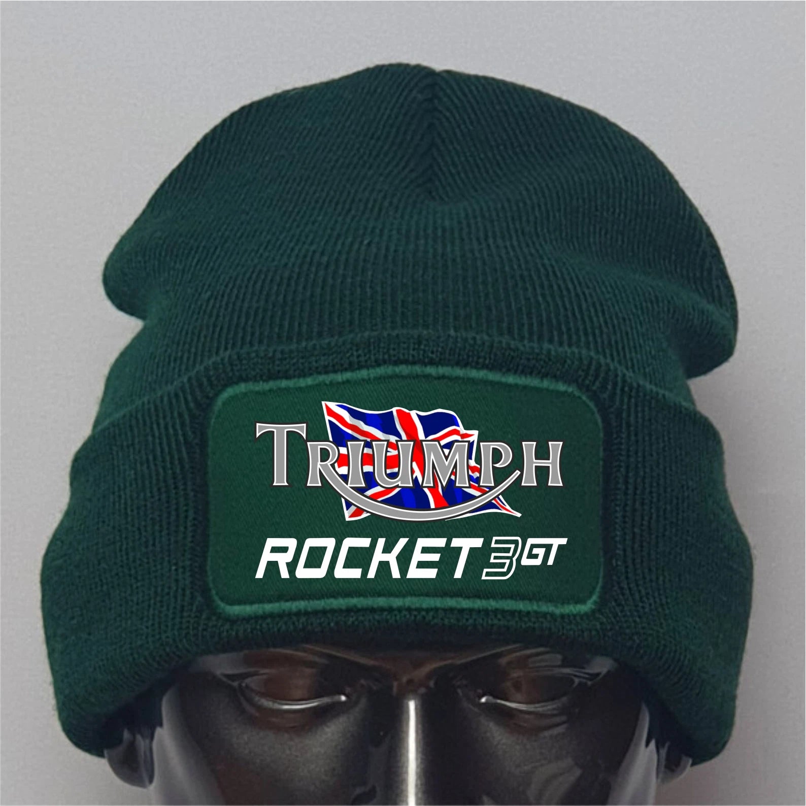 Retro Classic Triumph Rocket 3GT Biker Logo Motorcycle Premium Quality Beanie