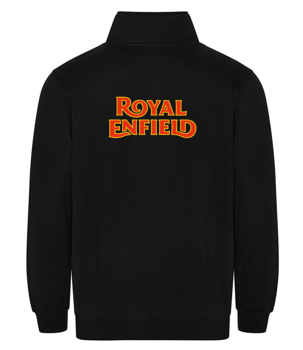 Personalised Retro Royal Enfield Motorcycle Premium Quarter Zip Sweatshirt