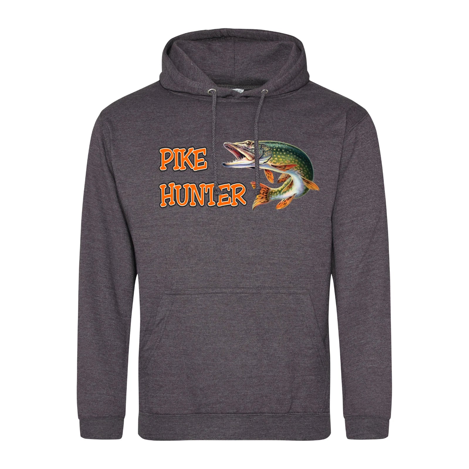 Humorous Funny Fishing Pike Hunter Image Premium Quality Hooded Sweatshirt