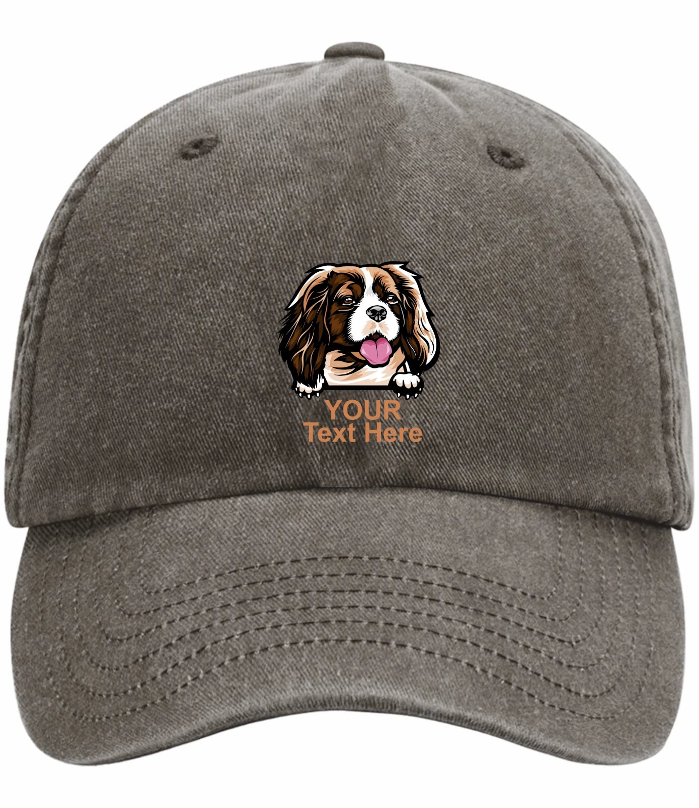 Custom Decorated King Charles Spaniel Image Vintage Low Profile Baseball Cap