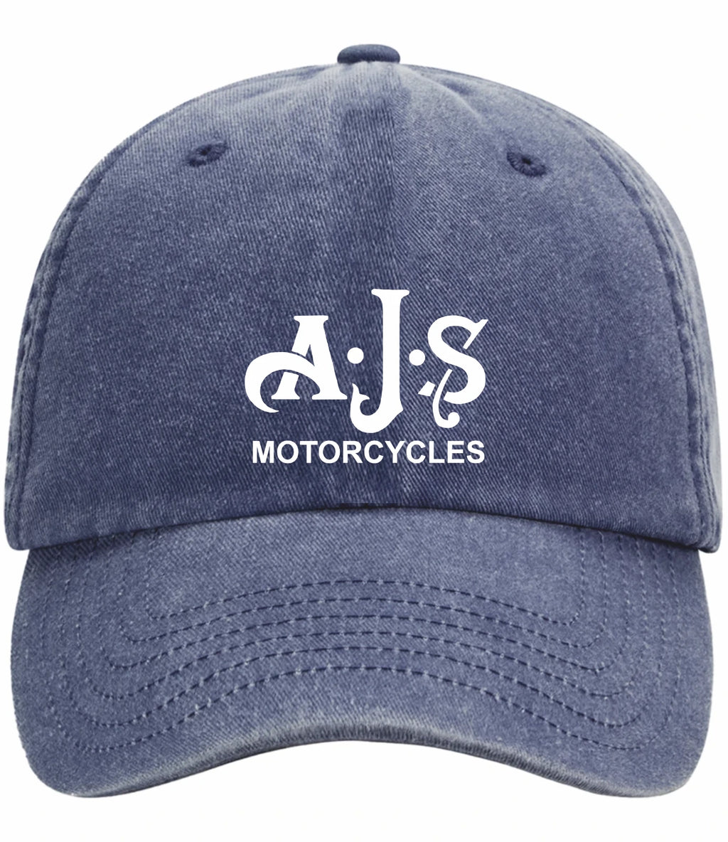 Retro Classic Vintage AJS Motorcycle Logo Relaxed 5 Panel Vintage Baseball Cap