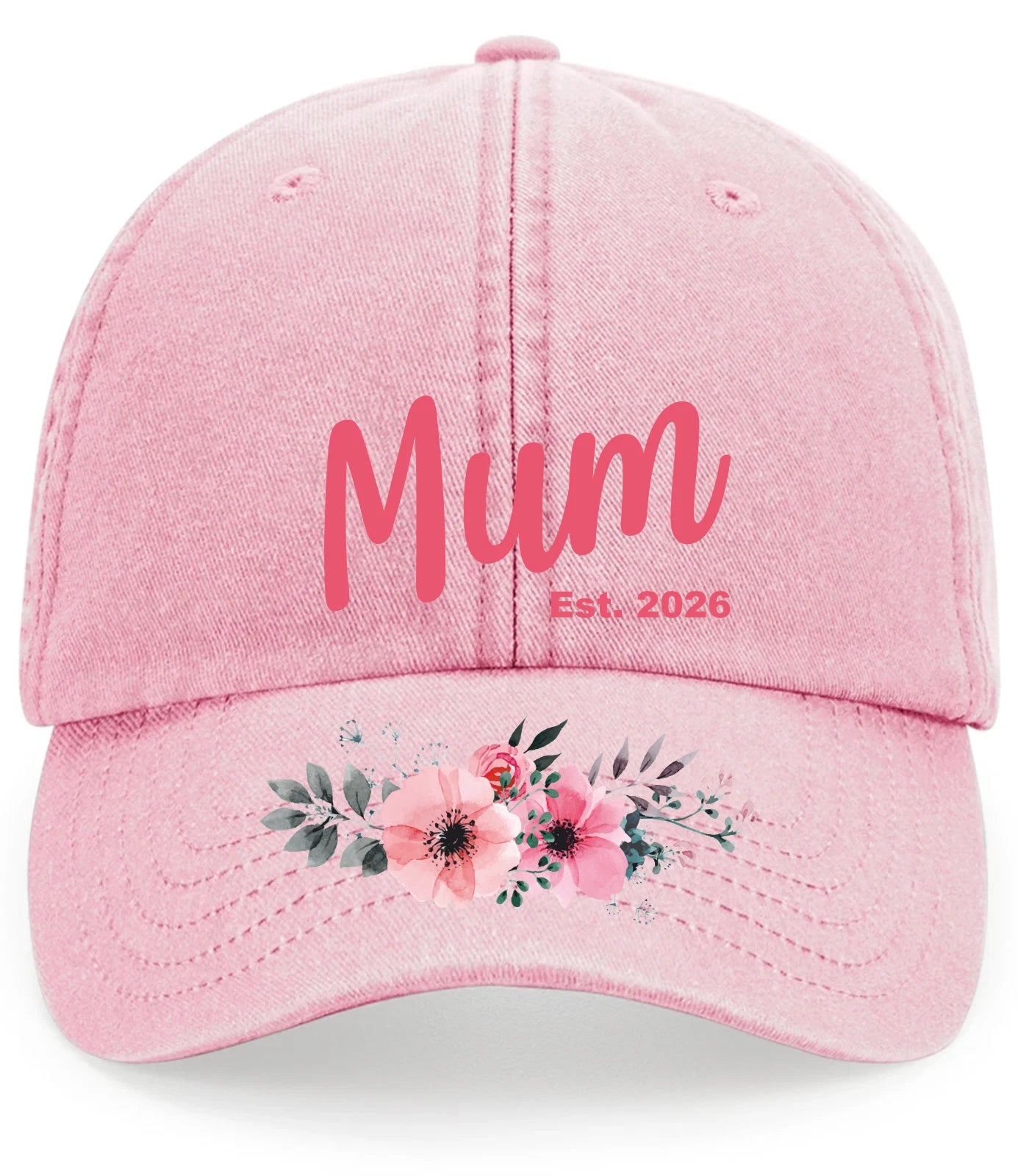 New Mum / Grandma / Gran / Auntie / Est: 2026 Vintage Low Profile Baseball Cap