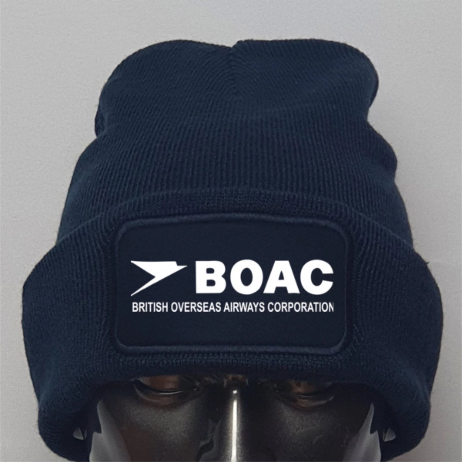 Retro Vintage BOAC Aviation knitted Premium Quality Beanie Hat
