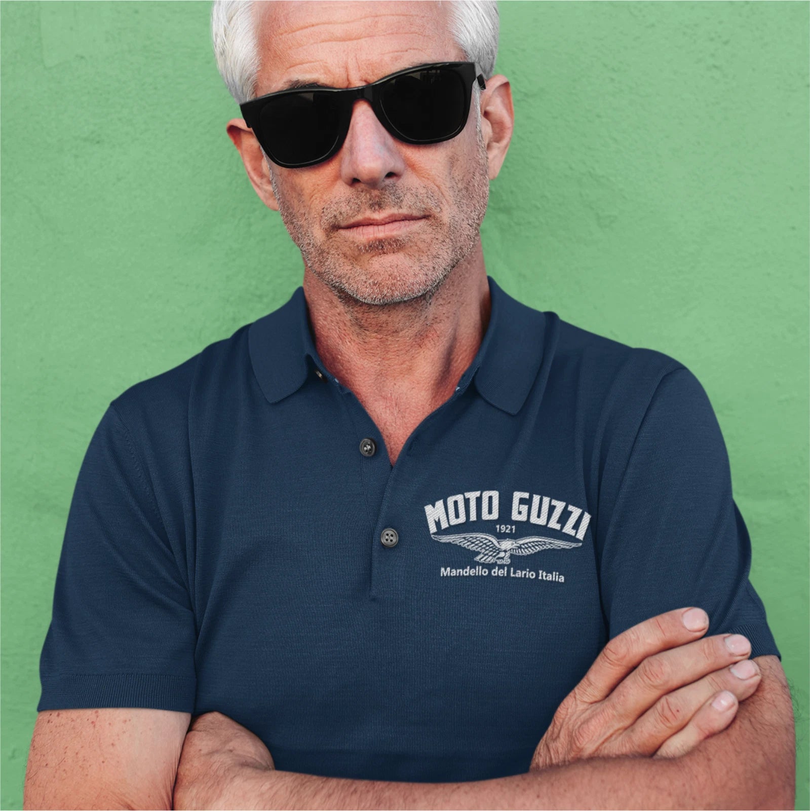Customisable Vintage Classic Moto Guzzi Motorcycle Premium Quality Poloshirt