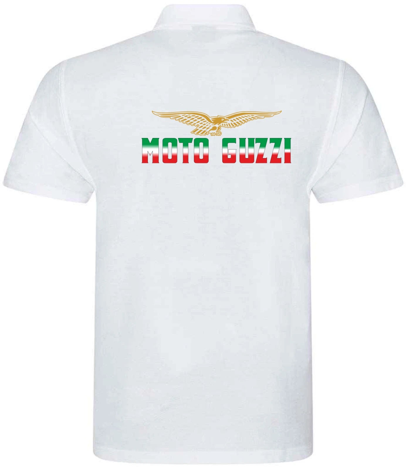 Retro Classic Moto Guzzi Flag Colours Motorcycle Premium Quality Poloshirt.