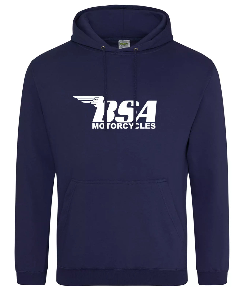 Retro Vintage Classic English BSA Motorcycle Biker Premium Hooded Sweatshirt