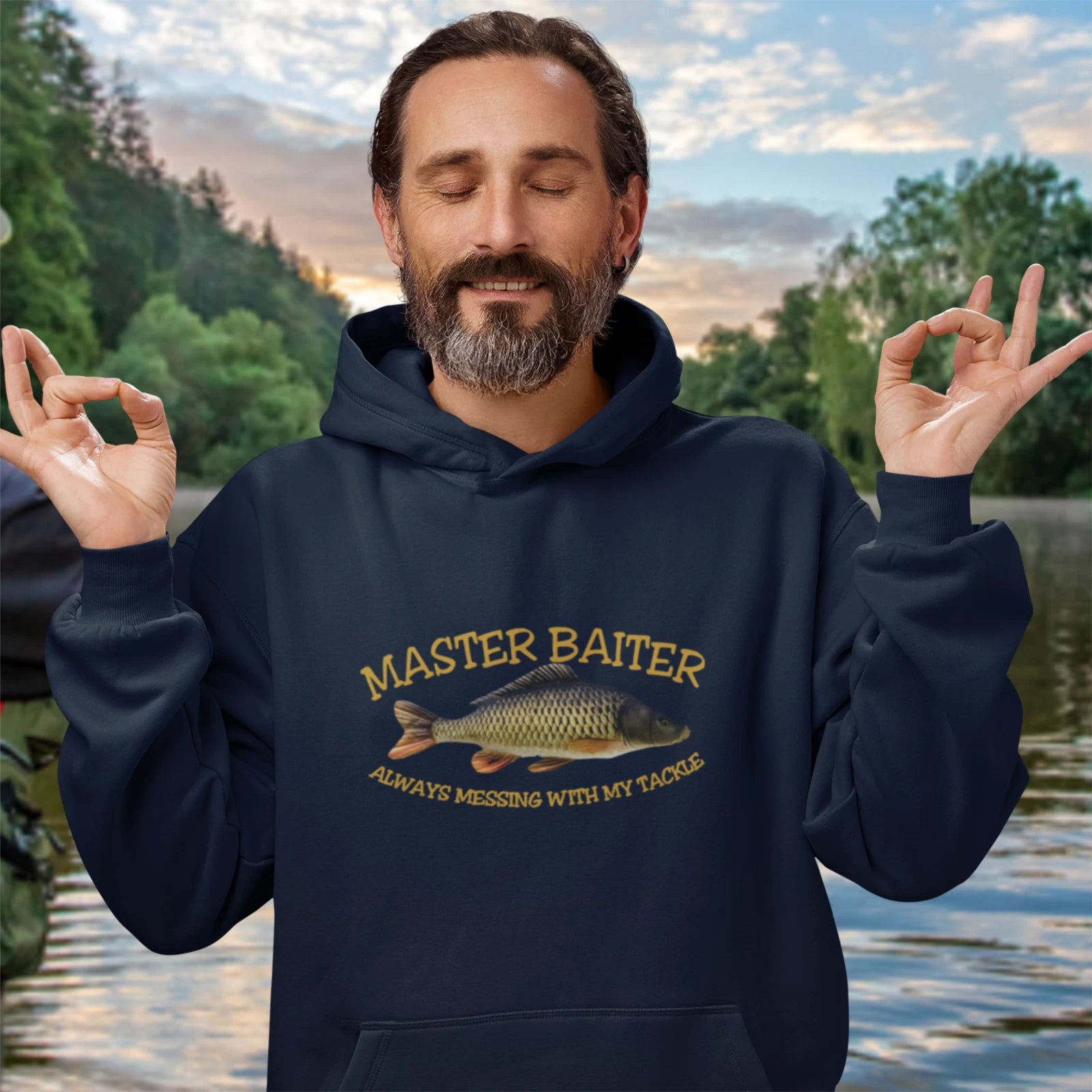 Humorous Funny Fishing Tackle Master Baiter Premium Quality Hooded Sweatshirt