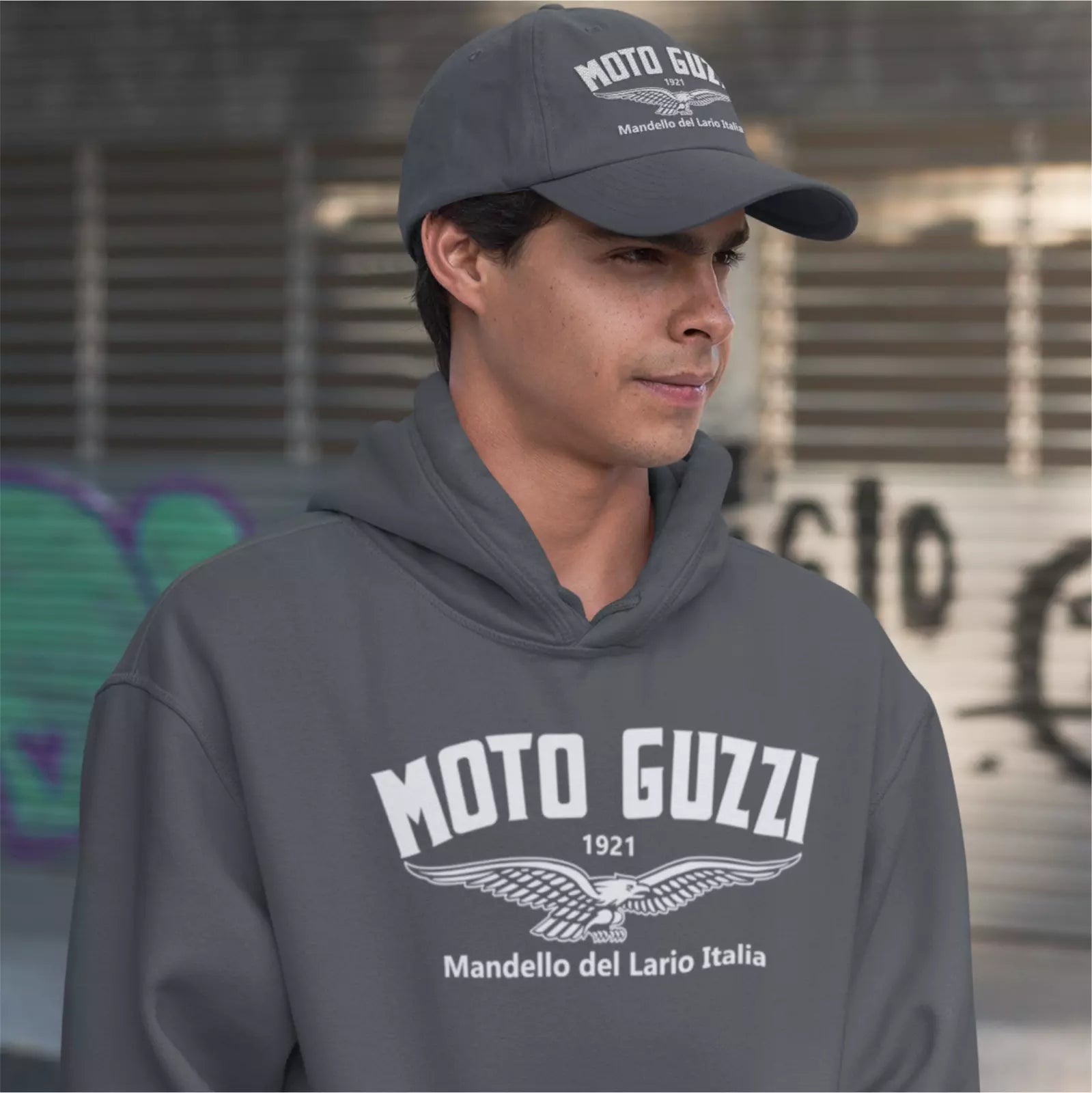 Retro Vintage Classic Moto Guzzi Motorcycle Biker Premium Hooded Sweatshirt