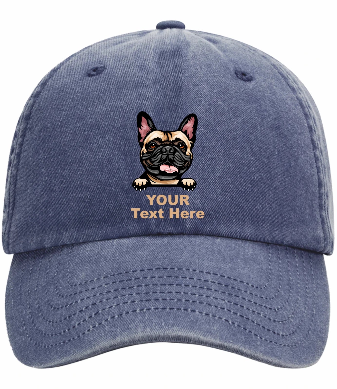 Custom Decorated French Bulldog Image Vintage Low Profile Baseball Cap