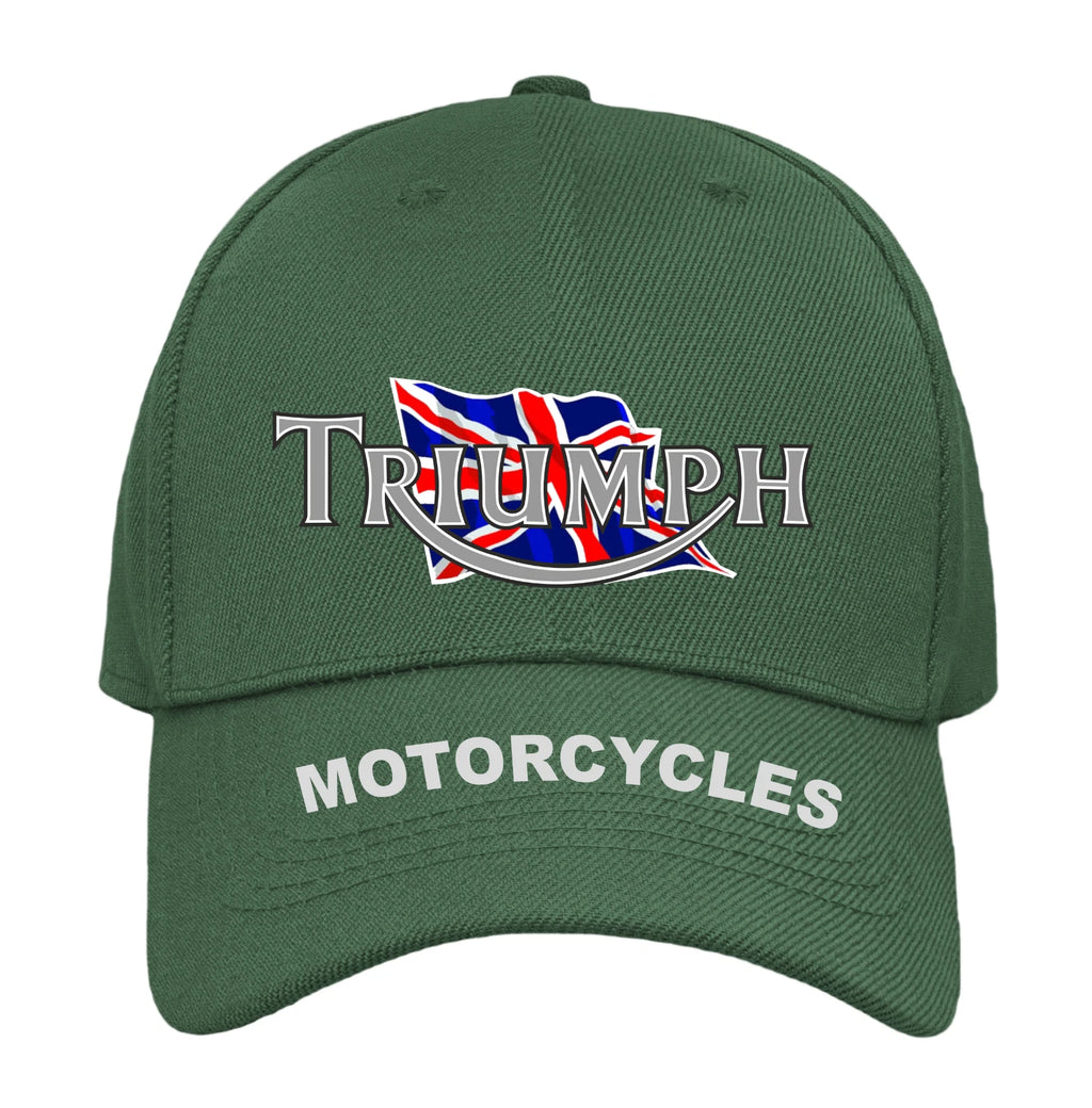 Custom Retro Classic English  Triumph Motorcycle Peak Logo Biker Baseball Cap