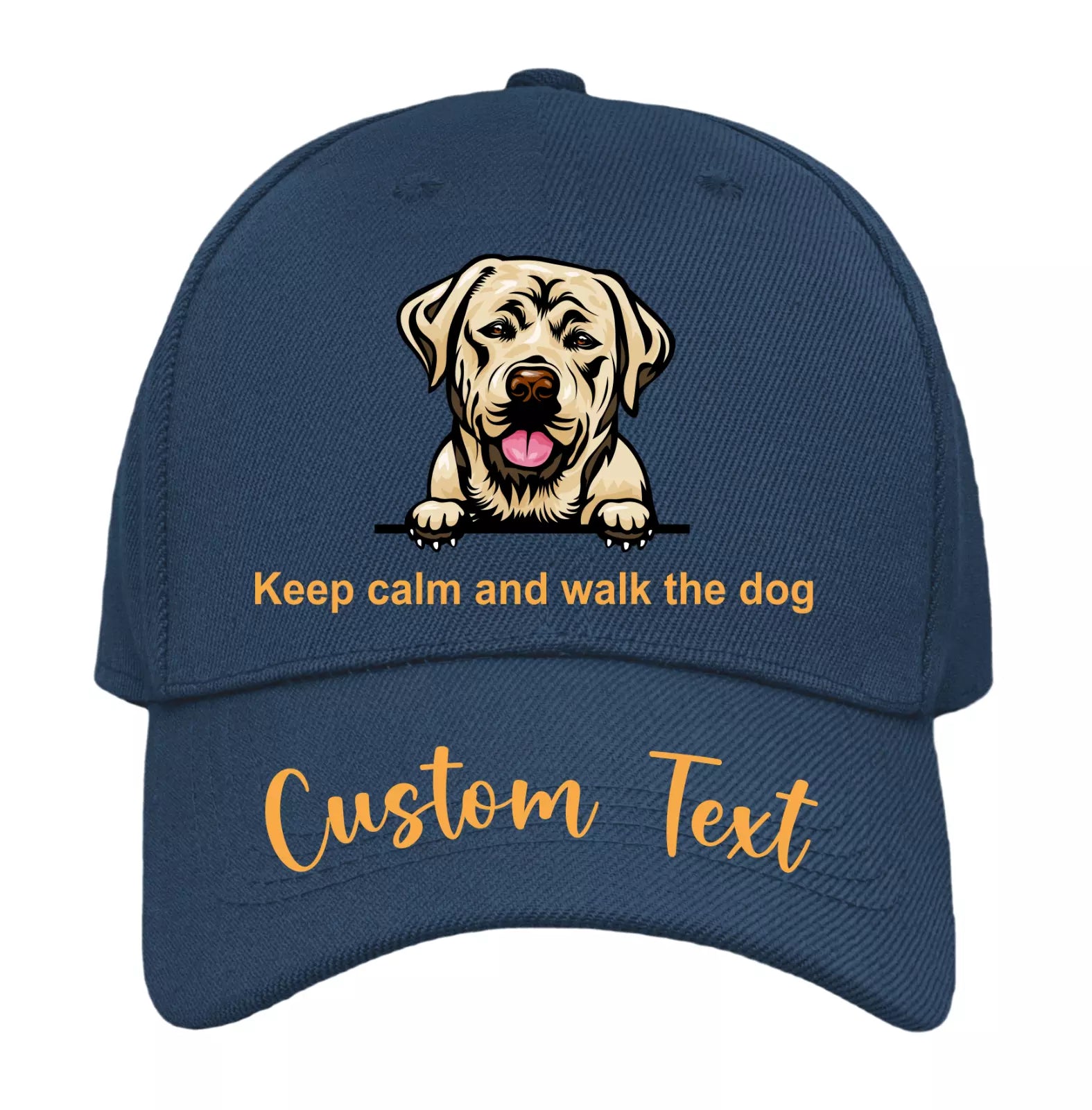 Personalised Golden Labrador Keep Calm & Walk the Dog custom  Image Baseball Cap