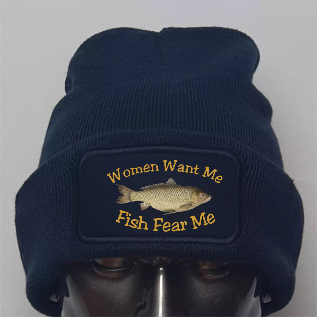 Hew Funny Fishing Angling Women Want Me Fish Fear Me Premium Quality Beanie Hat