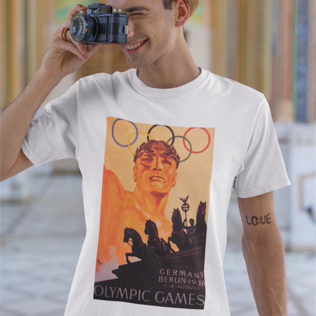 Signature Apparel - 1936-berlin-olympic-games-poster-premium-t-shirt